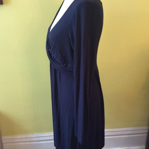 Soprano Navy Blue Faux Wrap Dress size L - Picture 3 of 8